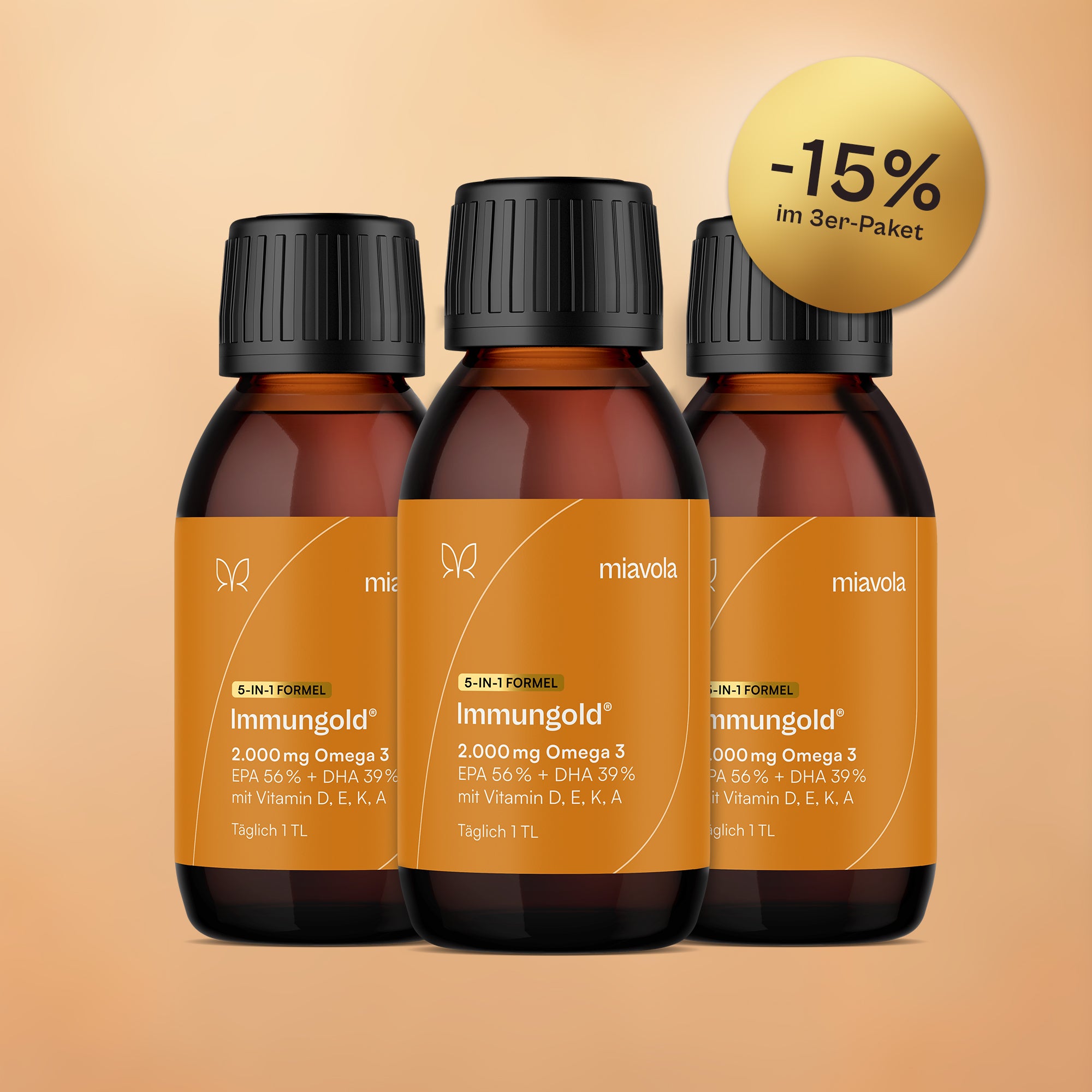 Drei Flaschen Immungold im 3er-Paket, 15 Prozent günstiger