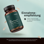 Einnahmeempfehlung Der Magenfreund: täglich 2 Kapseln direkt vor oder nach einer Mahlzeit, bei Schilddrüsenmedikamenten zeitlichen Abstand halten und die Kombination ärztlich abklären